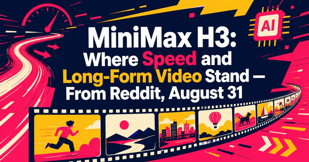 MiniMax H3: गति और लंबे वीडियो की मौजूदा स्थिति—31 अगस्त के Reddit से