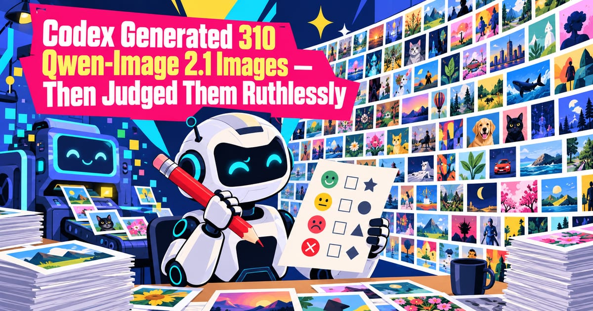 चर्चित Qwen-Image 2.1 से Codex ने 310 चित्र बनाए और उनका बेहद कड़ाई से मूल्यांकन किया