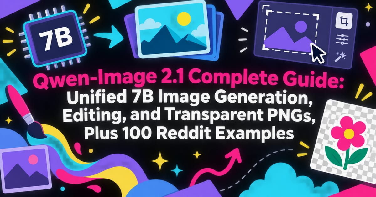 Qwen-Image 2.1 संपूर्ण गाइड: 7B में इमेज जनरेशन, एडिटिंग और पारदर्शी PNG का एकीकरण, Reddit के 100 चर्चित उदाहरण