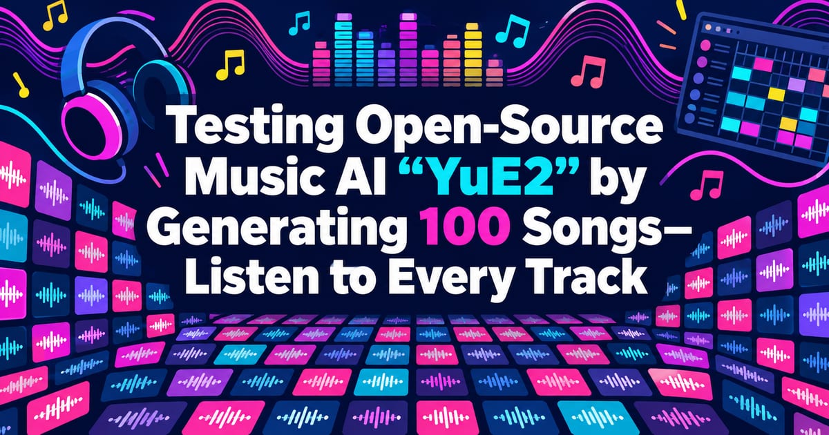 ओपन-सोर्स संगीत-रचना AI «YuE2» से 100 गाने बनाकर परखे—सभी गाने सुनें