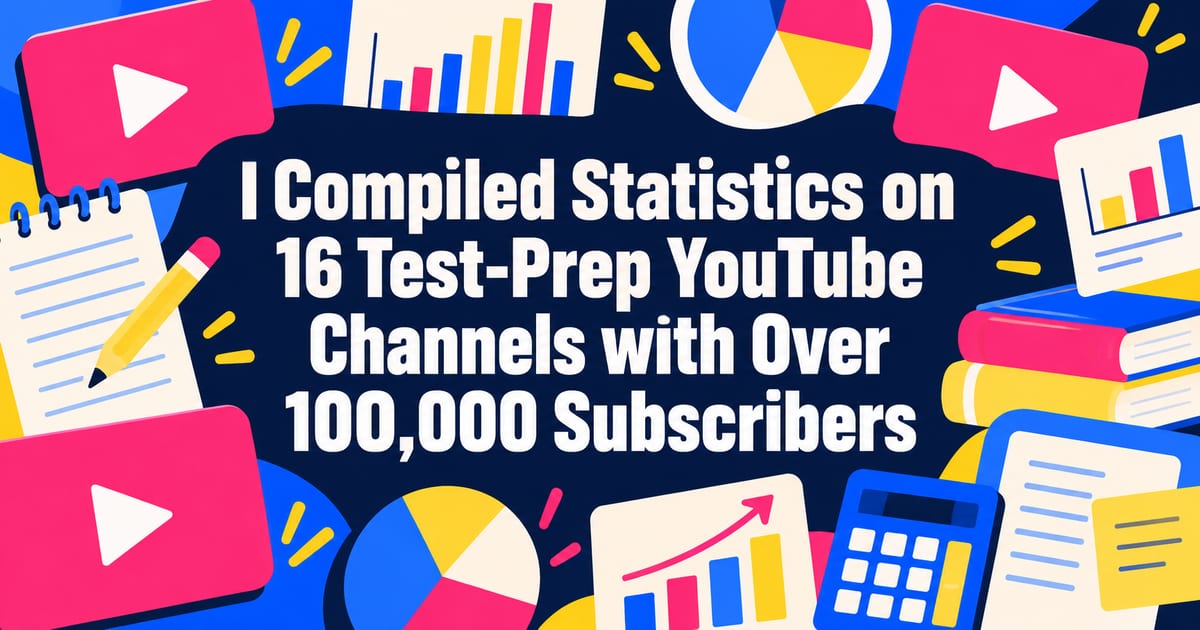 1 लाख से अधिक सब्सक्राइबर वाले 16 परीक्षा-तैयारी YouTube चैनलों के आँकड़ों का विश्लेषण