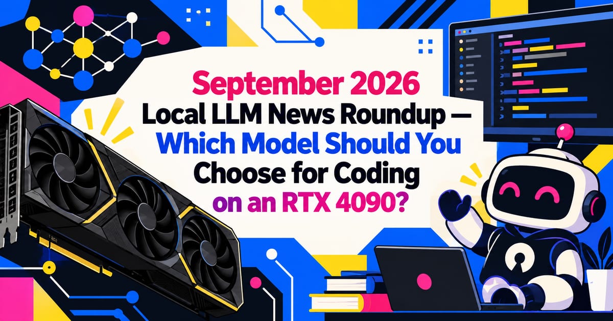 सितंबर 2026 की लोकल LLM खबरों का सार—RTX 4090 पर कोडिंग के लिए क्या चुनें?